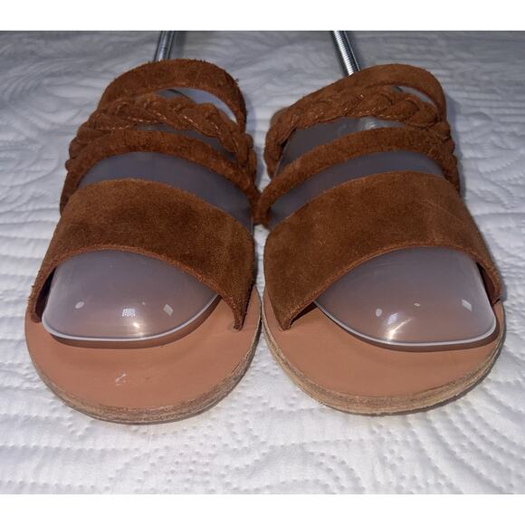 Ancient Greek Sandals Eu Size 39 US 8.5 Brown Suede Strap Slides Slip On Casual - Picture 5 of 11
